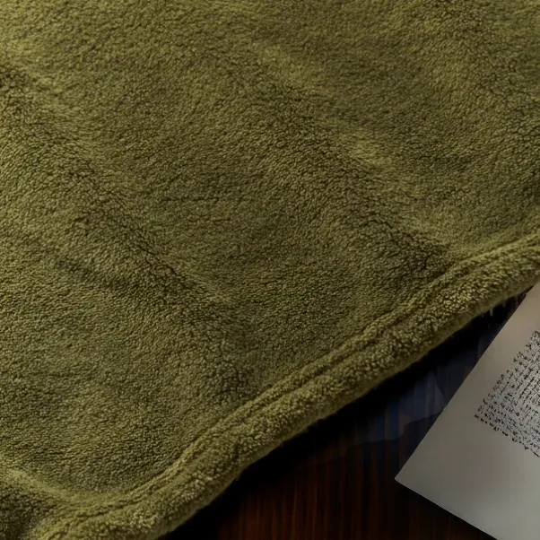 Olive Green Soft Fleece Throw 130 X 170cm