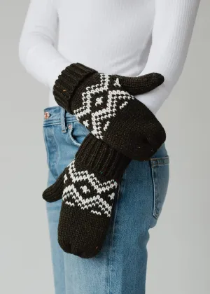 Olive Speckled Knit Mittens
