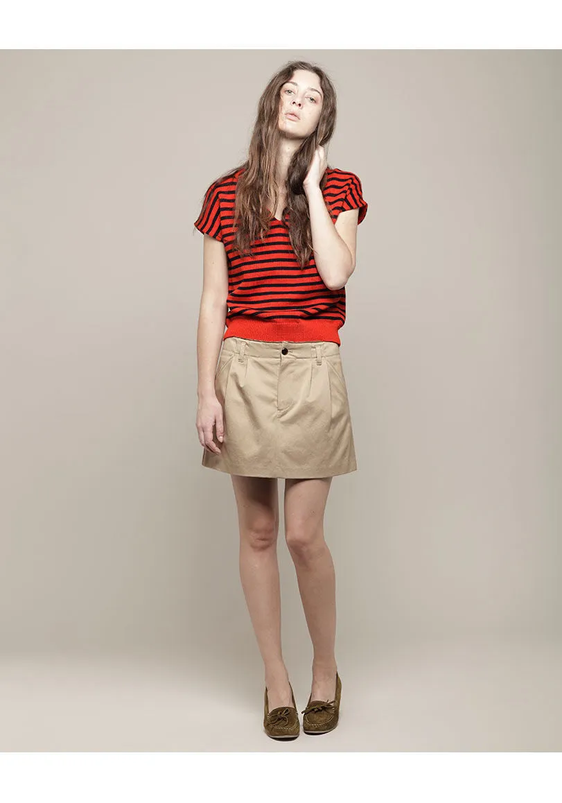 Pleated Short Skirt