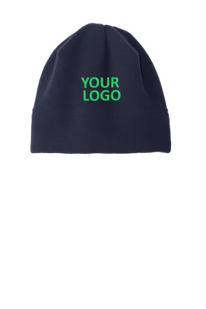 Port Authority R-Tek Stretch Fleece Custom Beanies, Navy