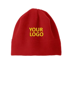 Port Authority R-Tek Stretch Fleece Custom Beanies, Red