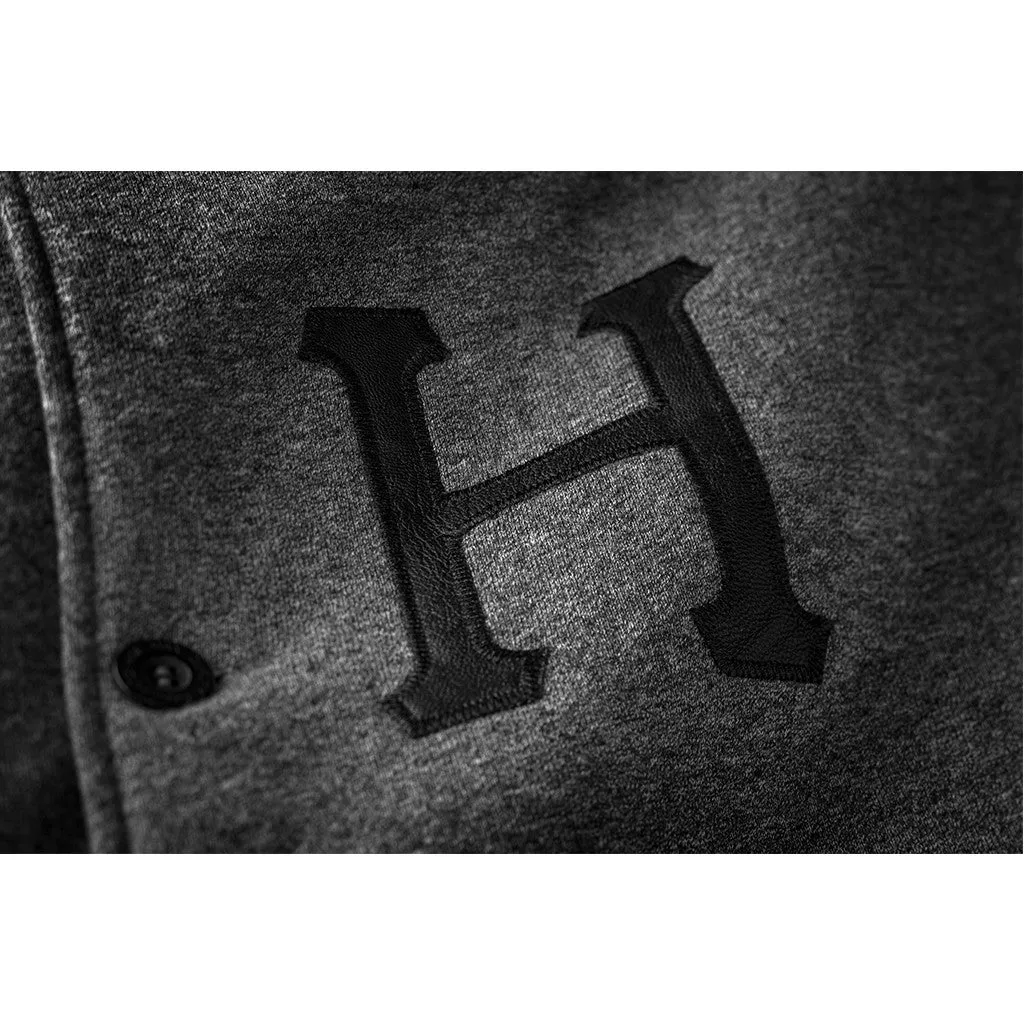 PRINCETON FLEECE VARSITY JACKET // GRAY HEATHER