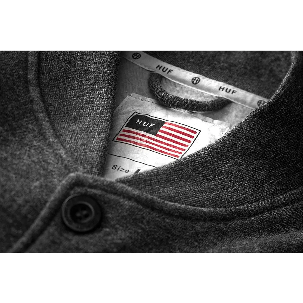 PRINCETON FLEECE VARSITY JACKET // GRAY HEATHER
