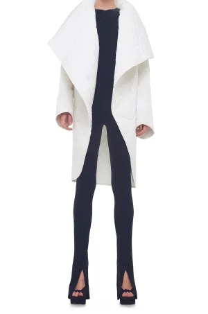 QUILTED SHAWL COLLAR COAT