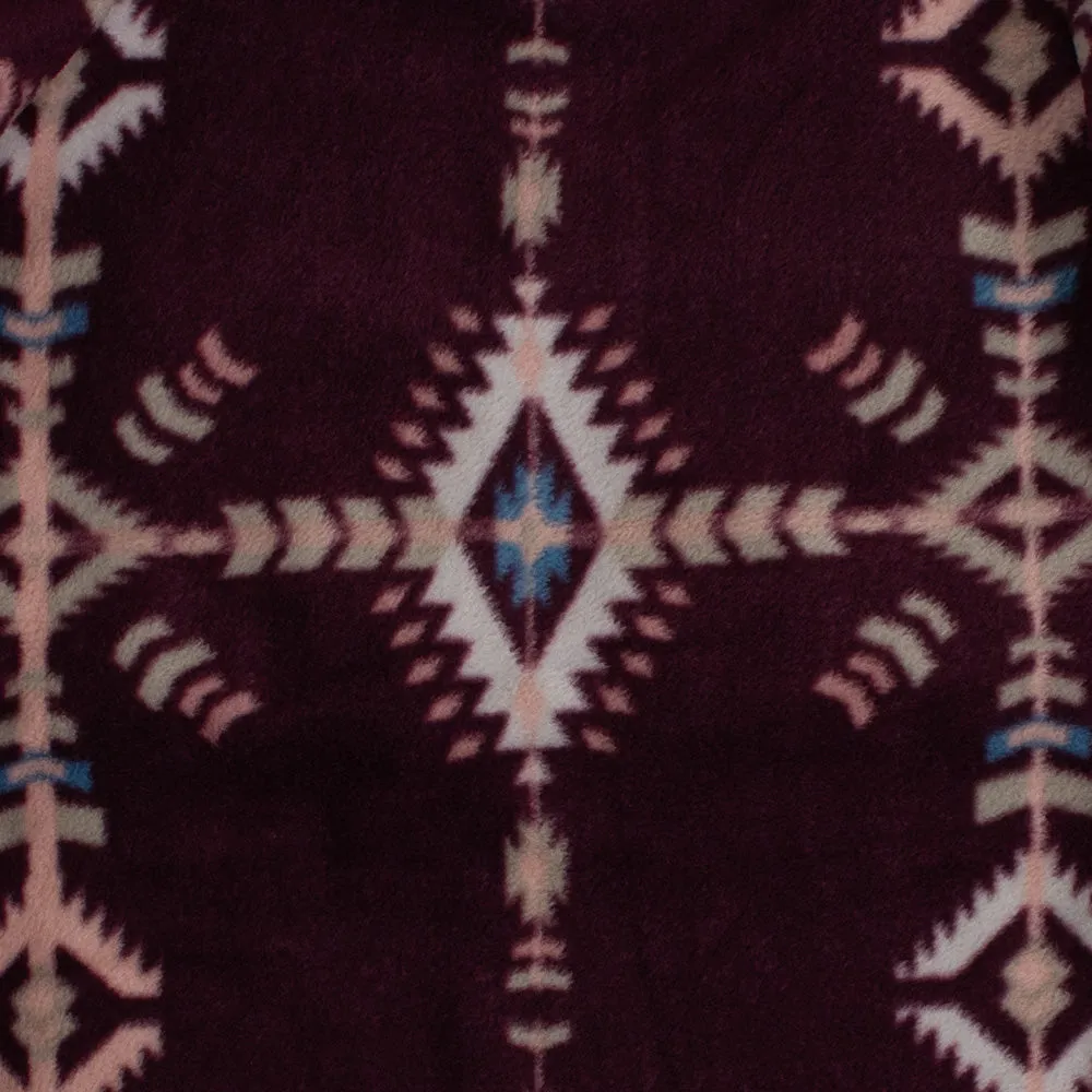 "Ladies Tech Fleece Jacket" Maroon/Aztec