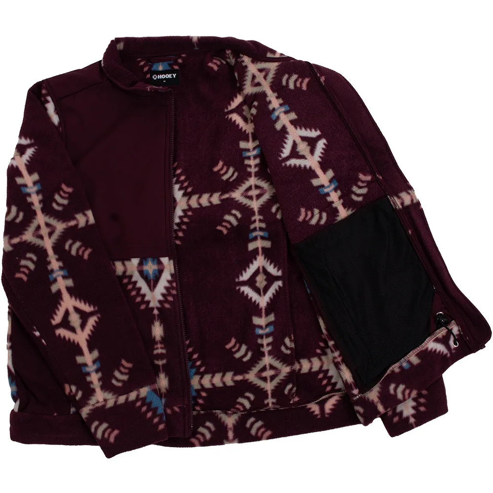 "Ladies Tech Fleece Jacket" Maroon/Aztec