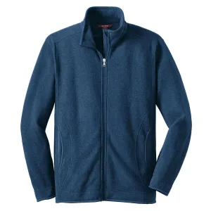 Red House Men's Navy Heather Sweater Fleece Full-Zip Jacket