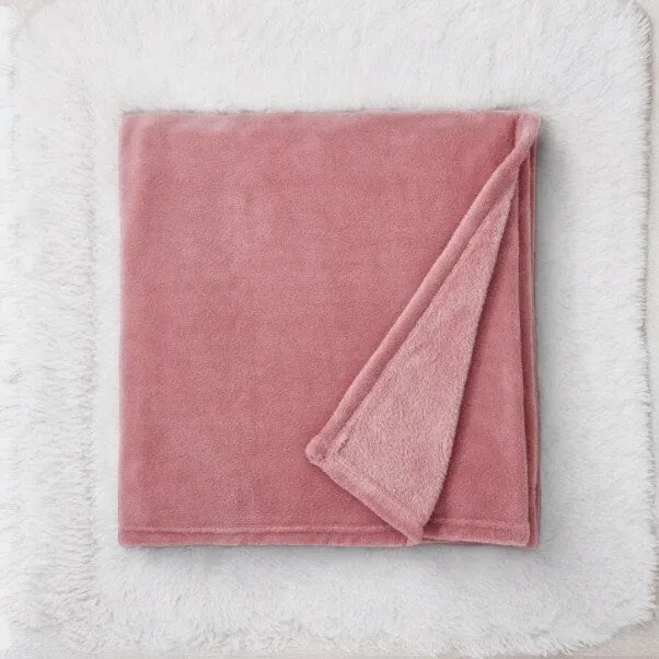 Rose Pink Soft Fleece Throw 130 x 170cm