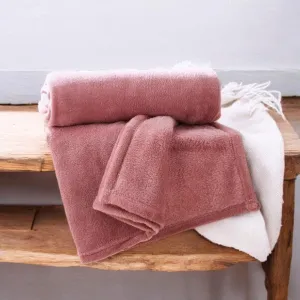 Rose Pink Soft Fleece Throw 130 x 170cm