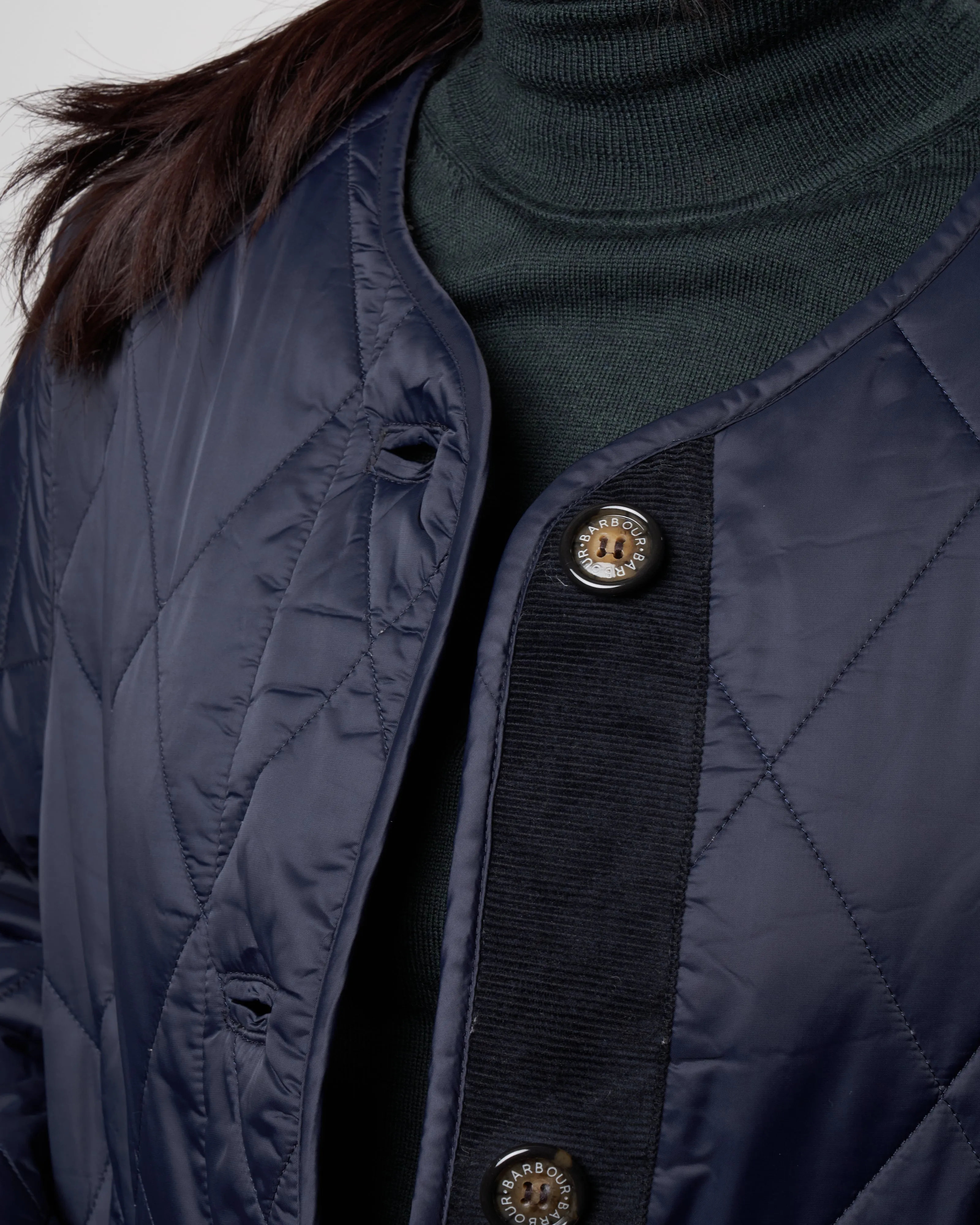 roslin quilted coat - navy