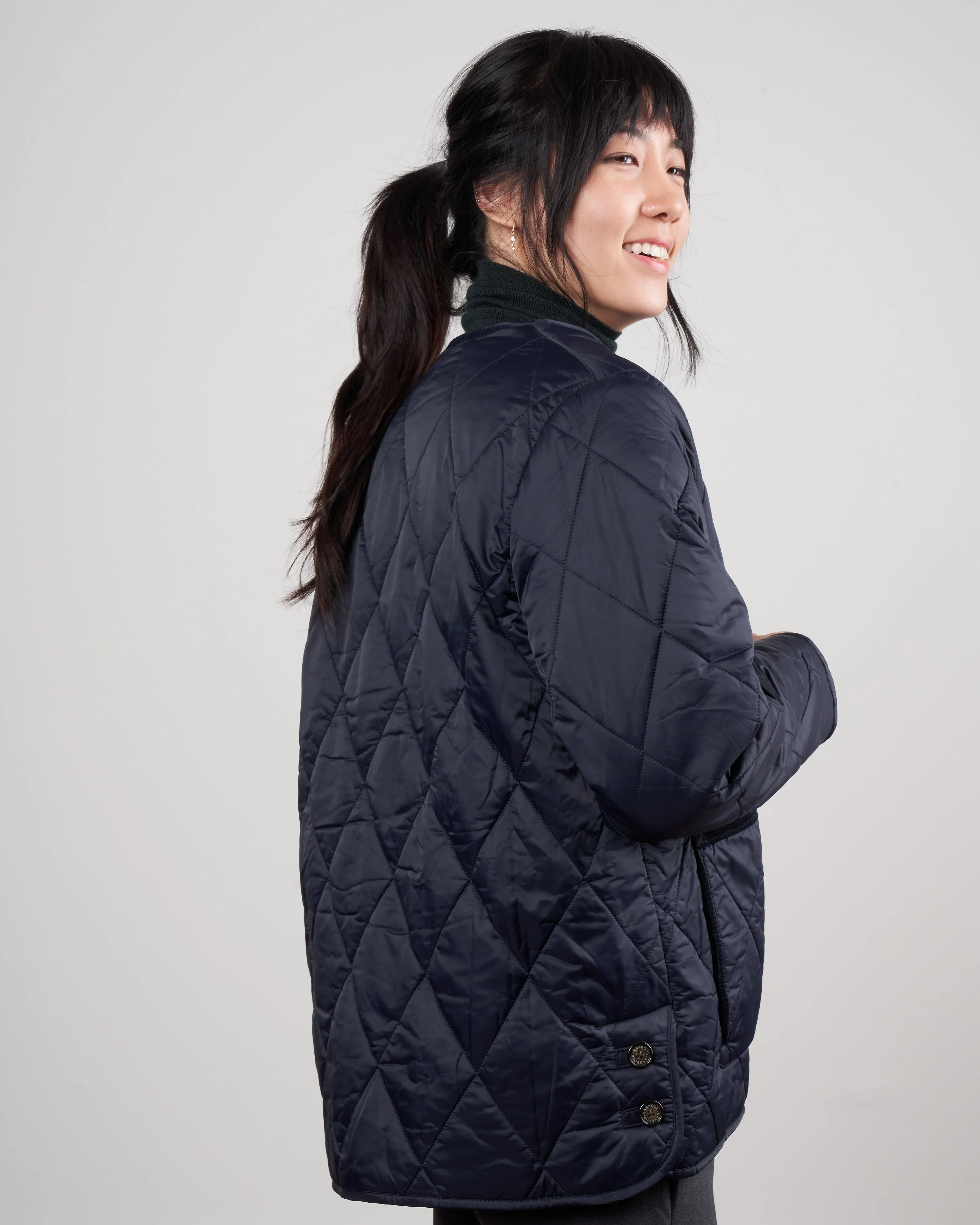 roslin quilted coat - navy
