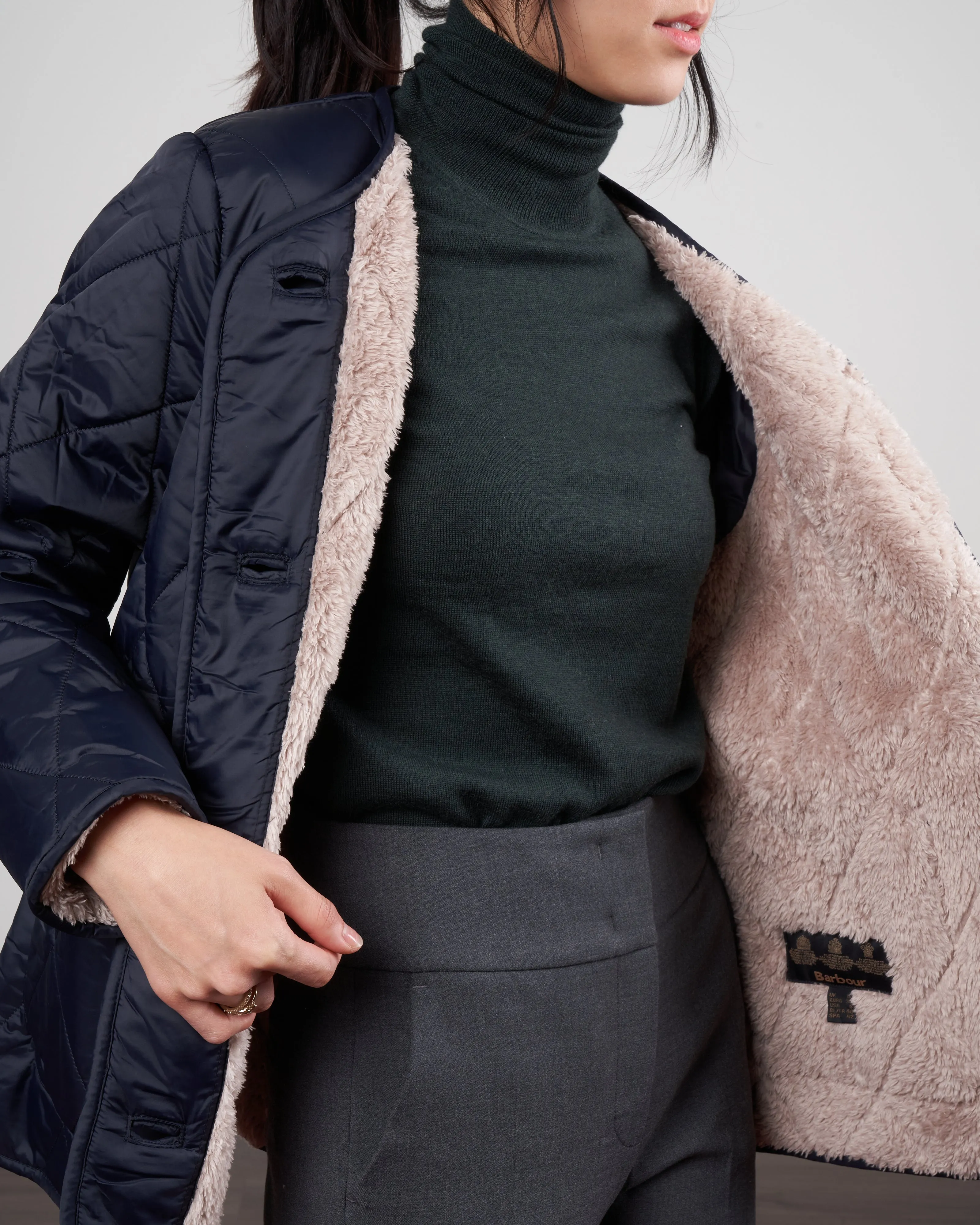 roslin quilted coat - navy