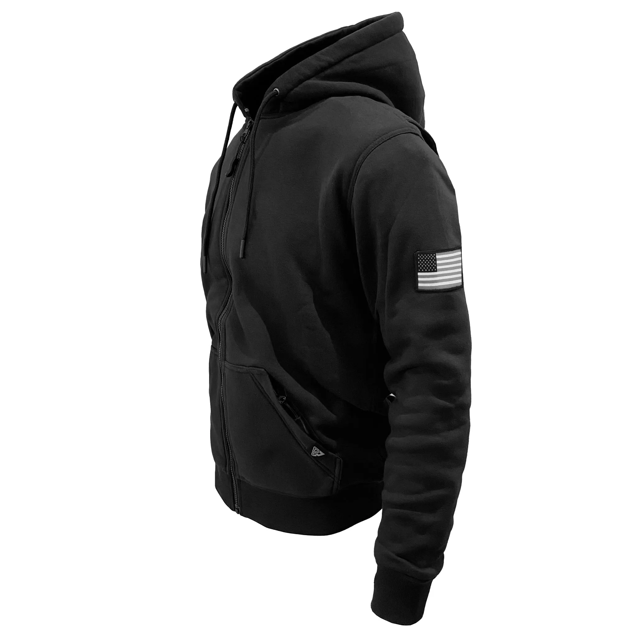 SALE Protective Fleece Unisex Hoodie - Black Matte with Pads