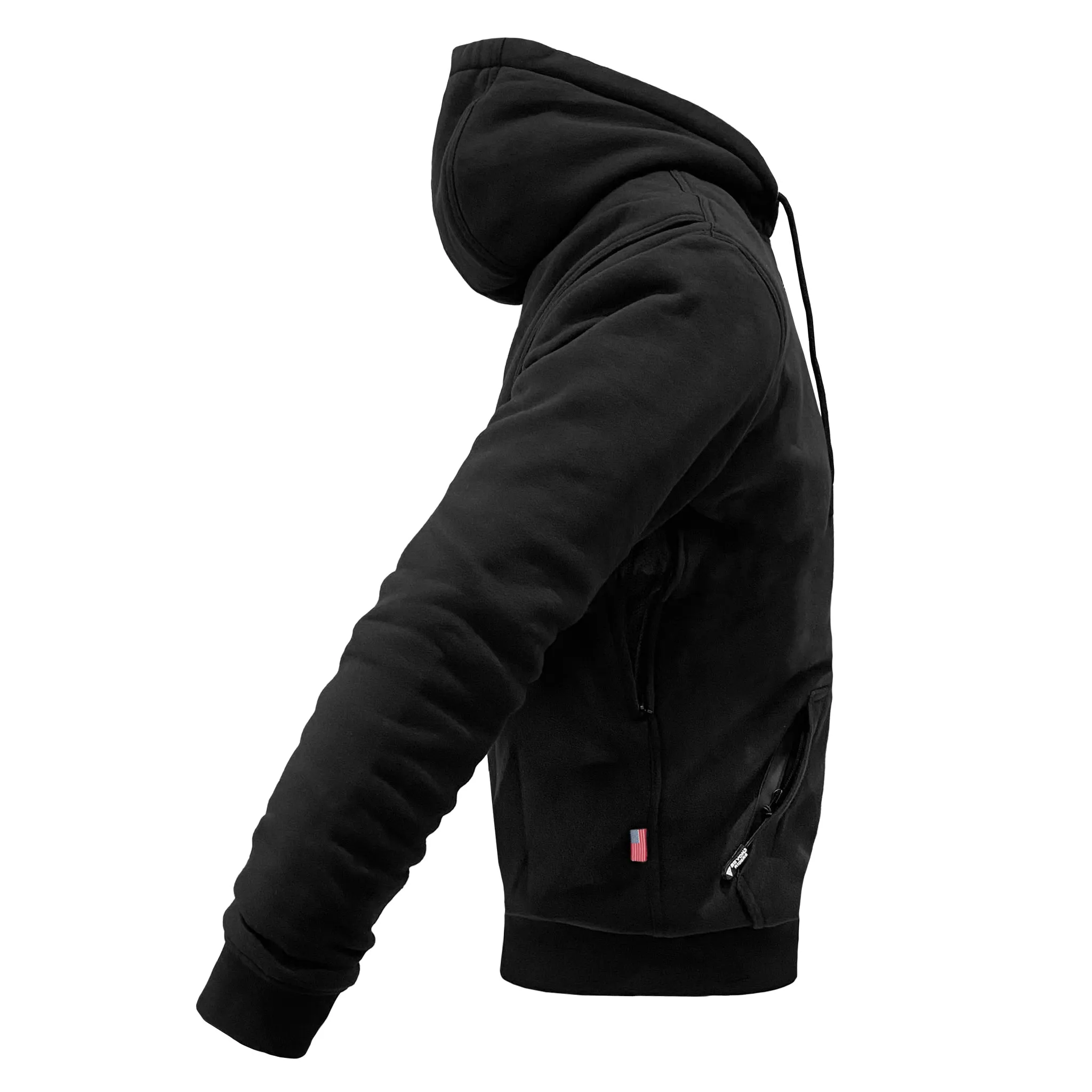 SALE Protective Fleece Unisex Hoodie - Black Matte with Pads