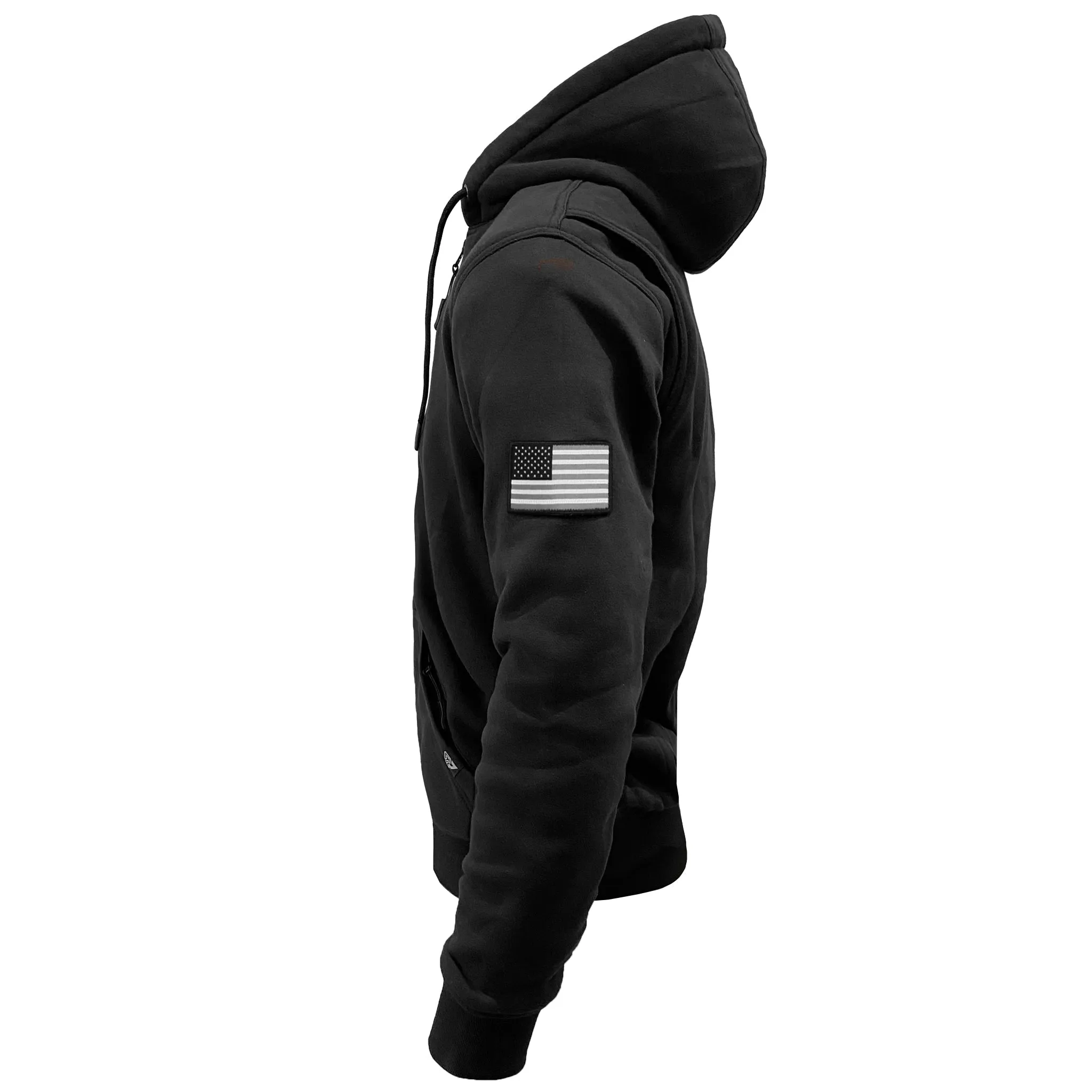 SALE Protective Fleece Unisex Hoodie - Black Matte with Pads