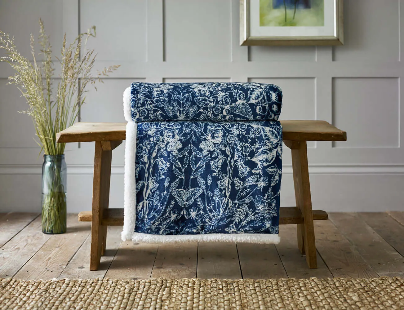 Secret Garden Printed Soft Sherpa Fleece 140x180cm Throw