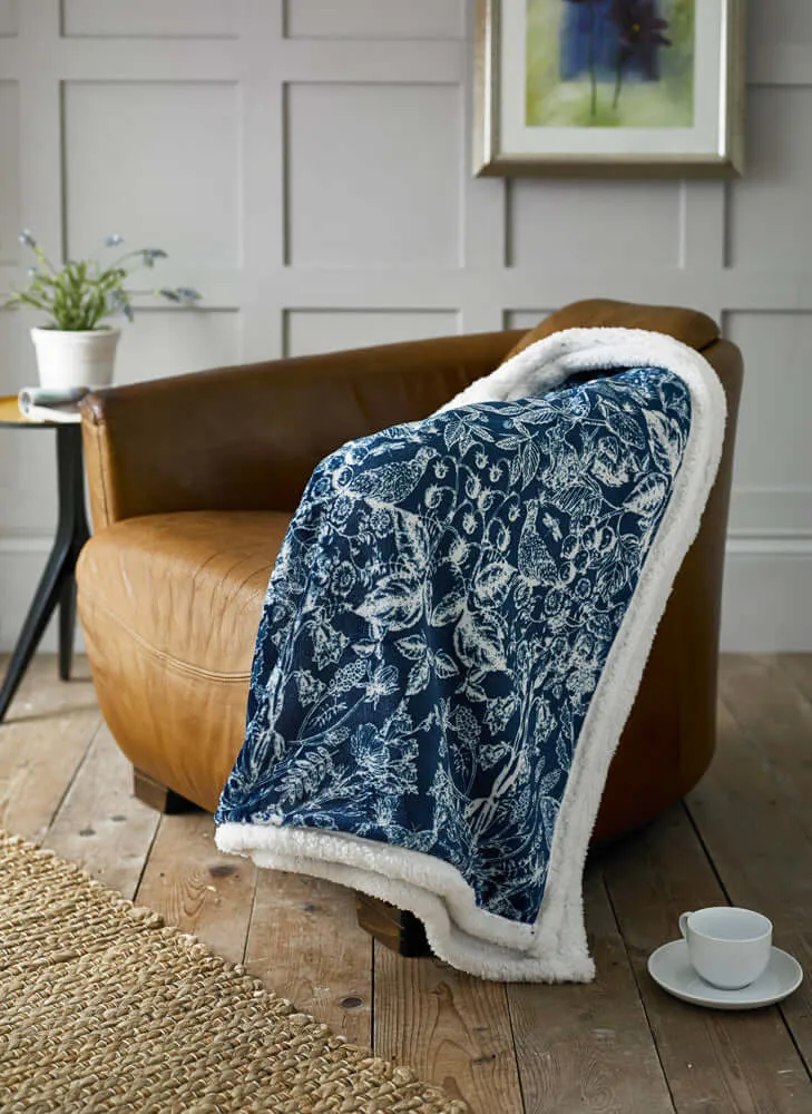 Secret Garden Printed Soft Sherpa Fleece 140x180cm Throw