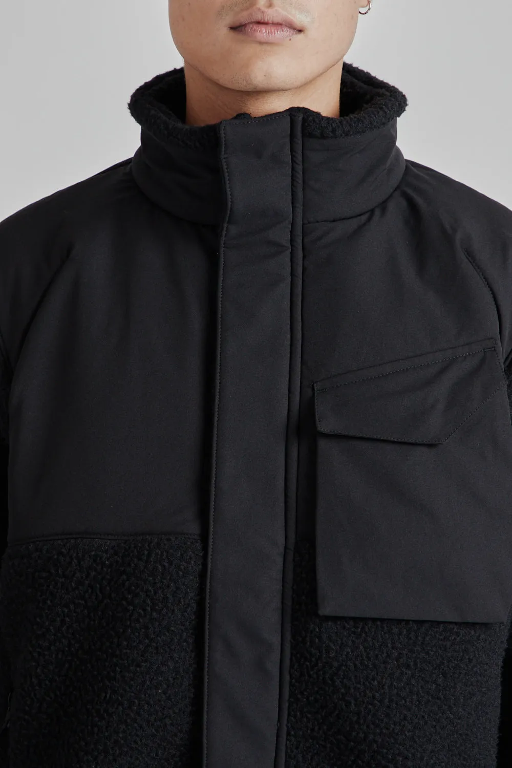 Shaggy Boa Fleece Jacket - Black