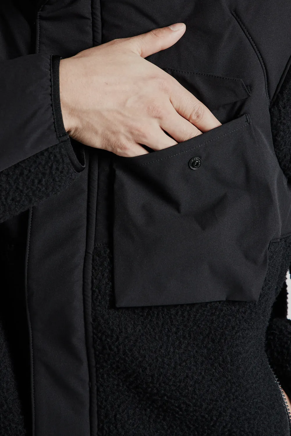 Shaggy Boa Fleece Jacket - Black