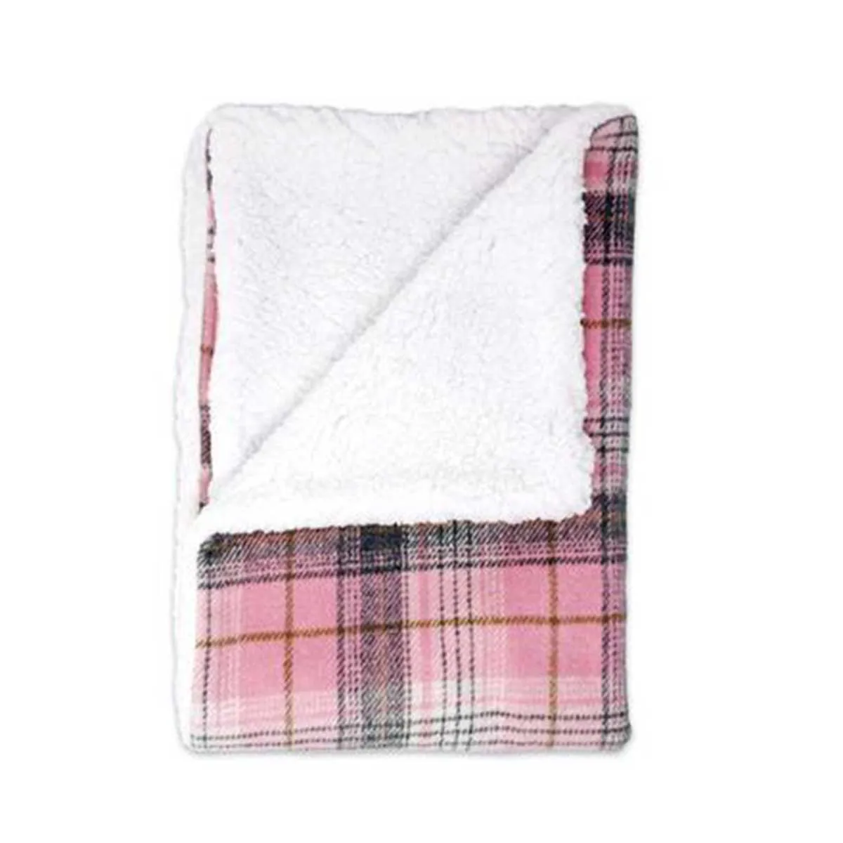 Sherpa Lined Pet Blanket in Pink & White