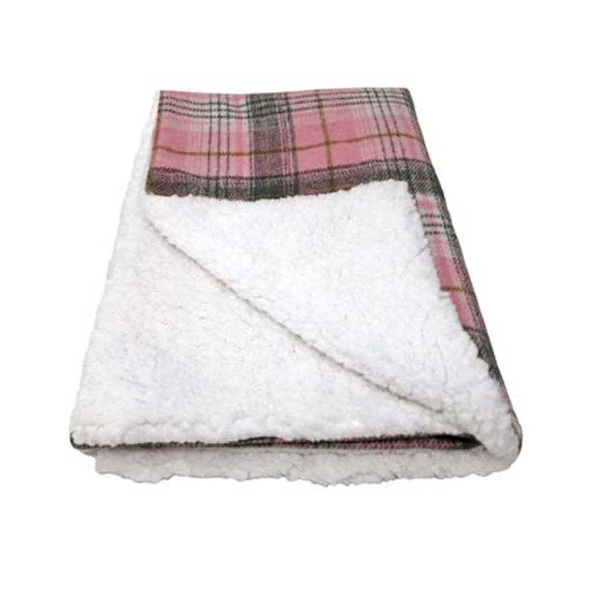 Sherpa Lined Pet Blanket in Pink & White