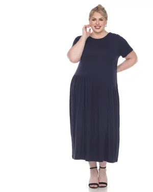 Short Sleeves Maxi Dress | Navy