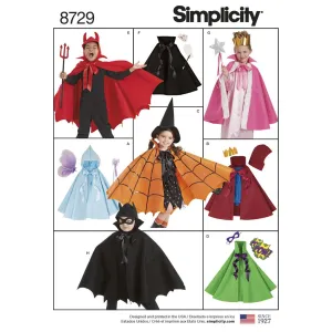 Simplicity Pattern 8729 Child's Cape Costumes