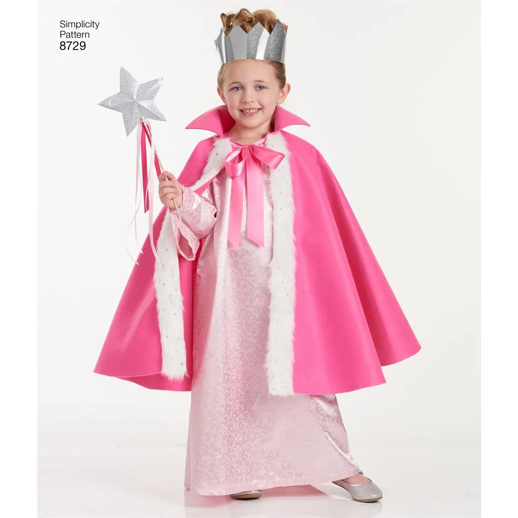 Simplicity Pattern 8729 Child's Cape Costumes