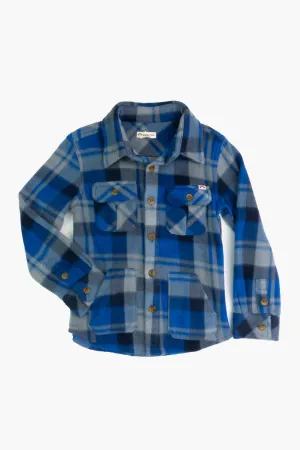 Snow Fleece Shirt, Blue/Taupe