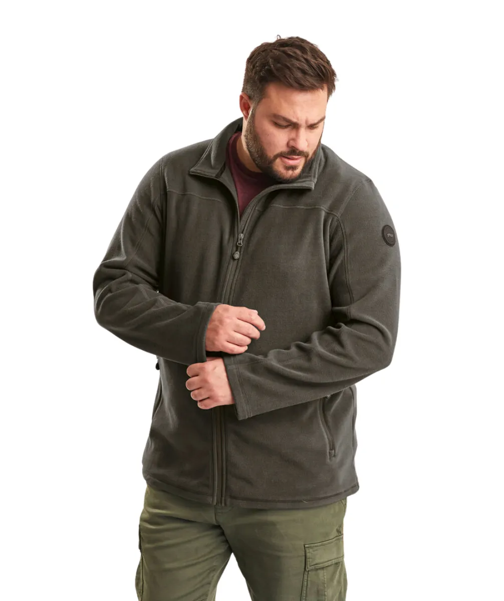 Stoy Earle Mens Plus Size Zip Fleece Jacket Green Anthracite Sizes 3XL-4XL