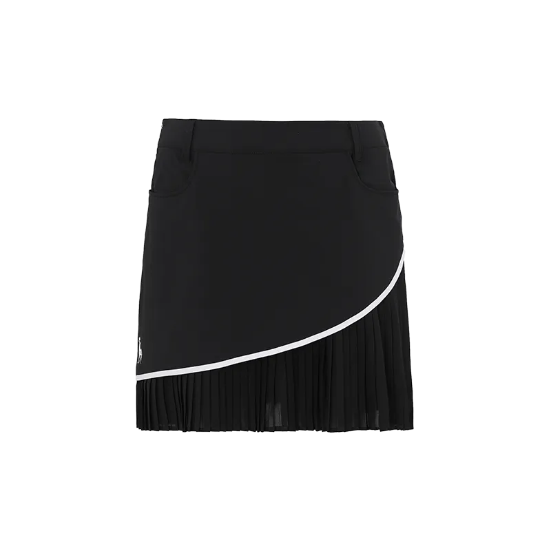 SVG Golf Women's Black and White Colliding Short Pleated Sports Skort