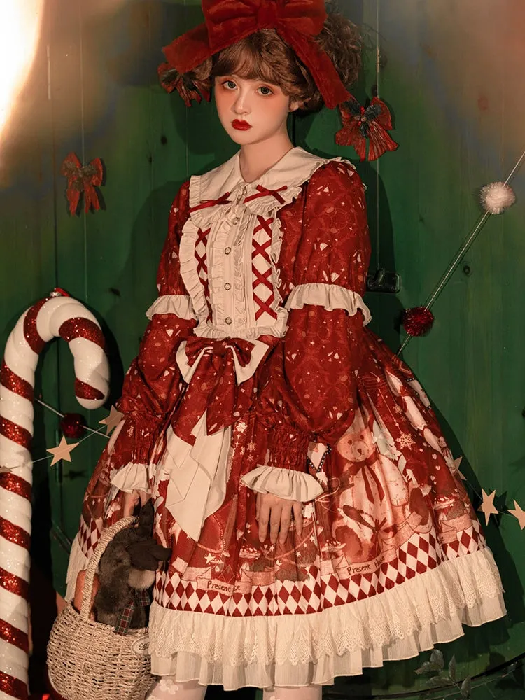 Sweet Date~Christmas Lolita OP Red Lolita Cape