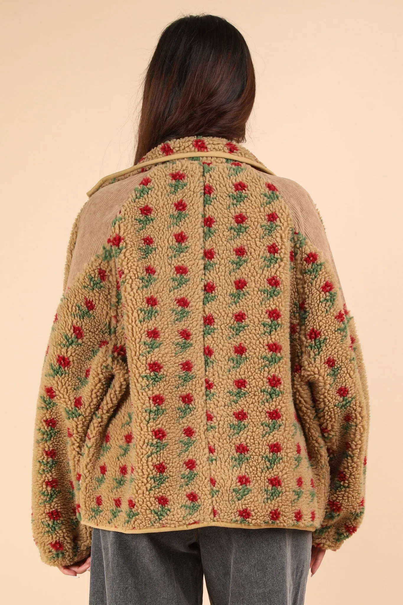 Taupe/Rose Fleece Jacket