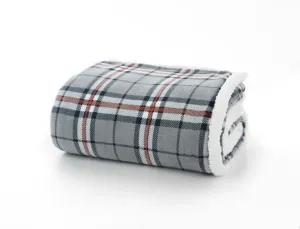 Thomson Grey Sherpa Printed Soft Fleece 125x150cm Throw