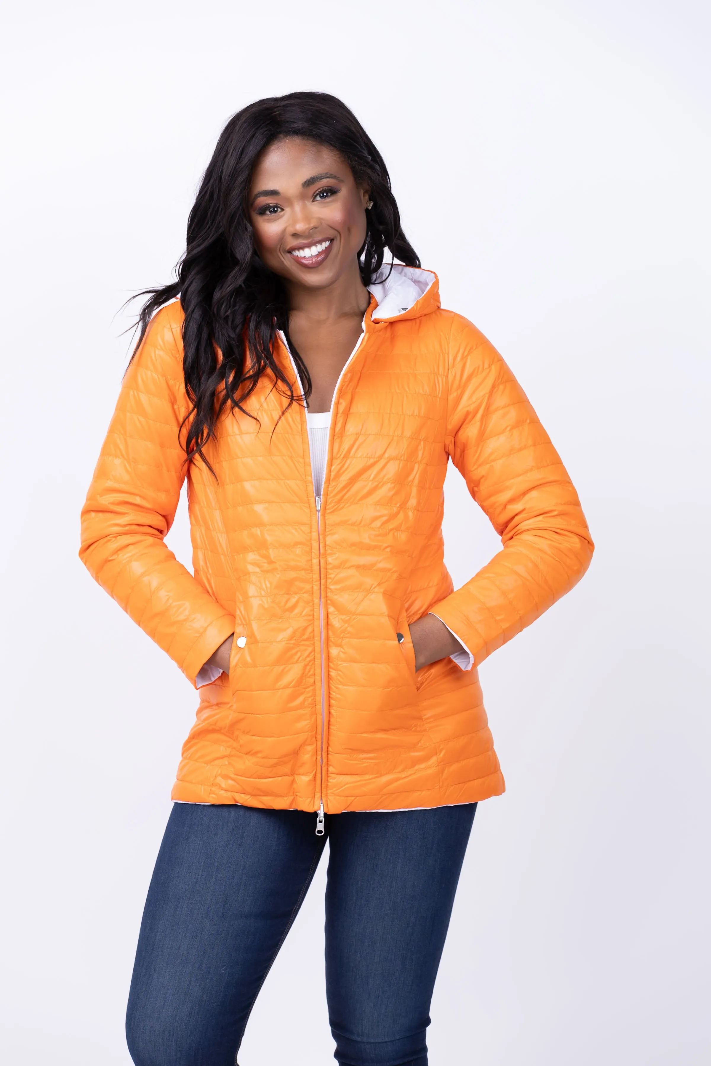 Tyler Boe Martha Reversible Jacket in Mandarin Orange