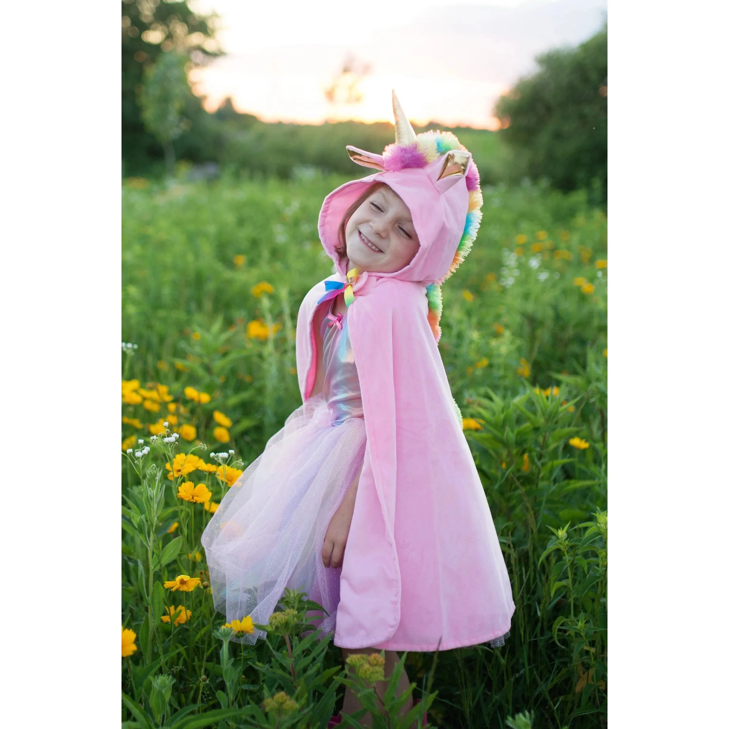 unicorn cape pink size 3-4