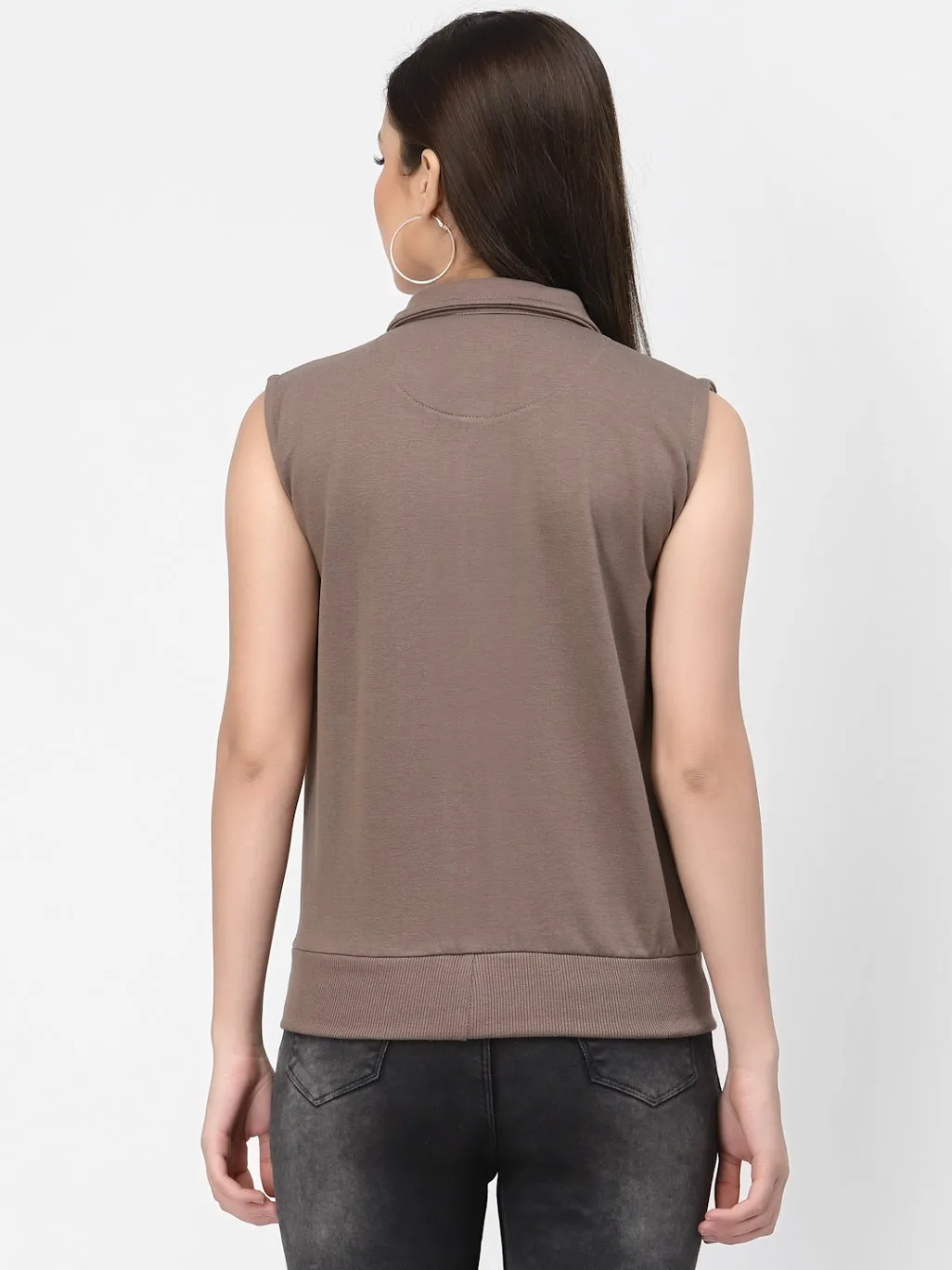 UZARUS Women's Half Sleeves Cotton Fleece Premium Jacket