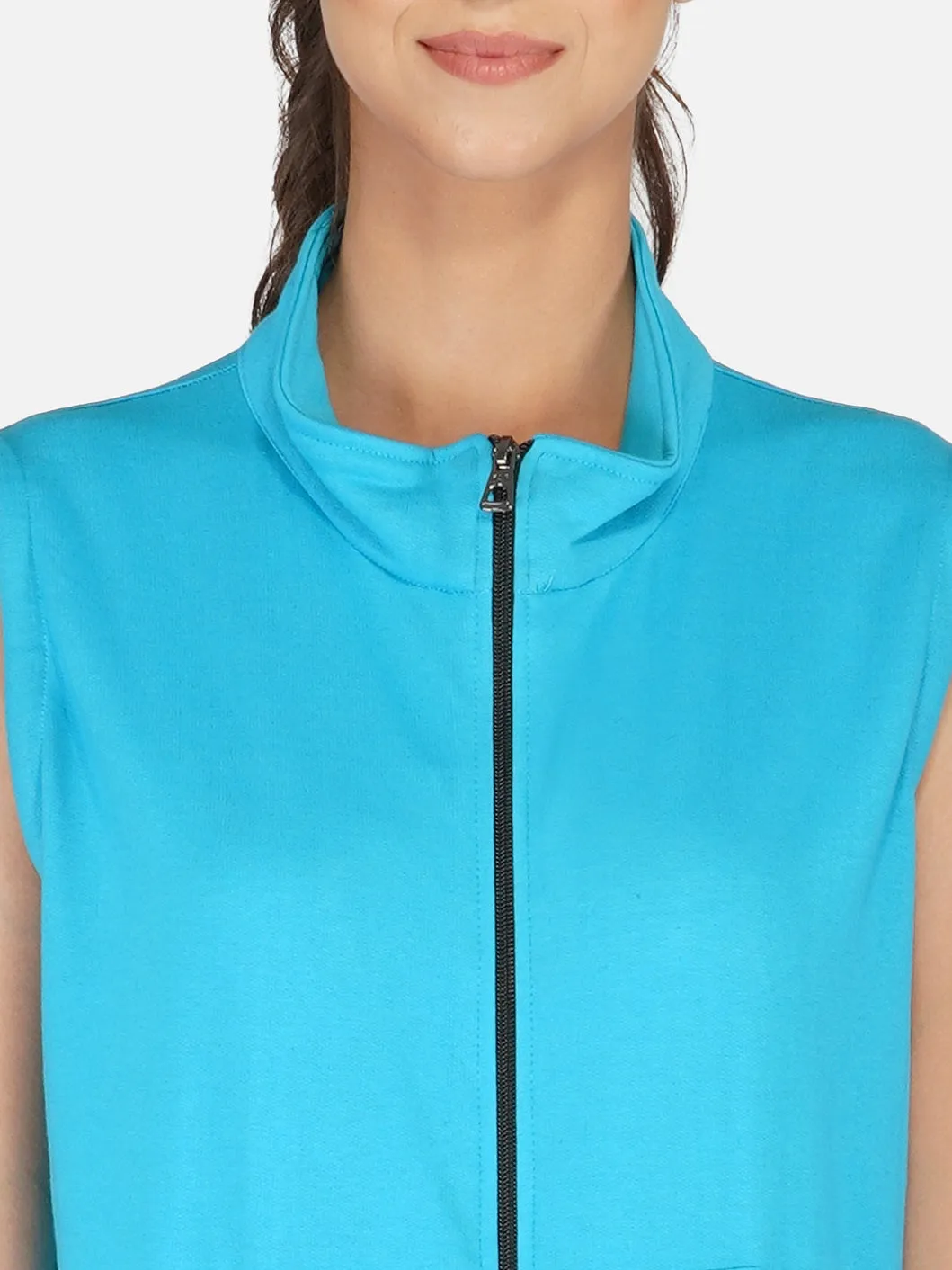 UZARUS Women's Half Sleeves Cotton Fleece Premium Jacket