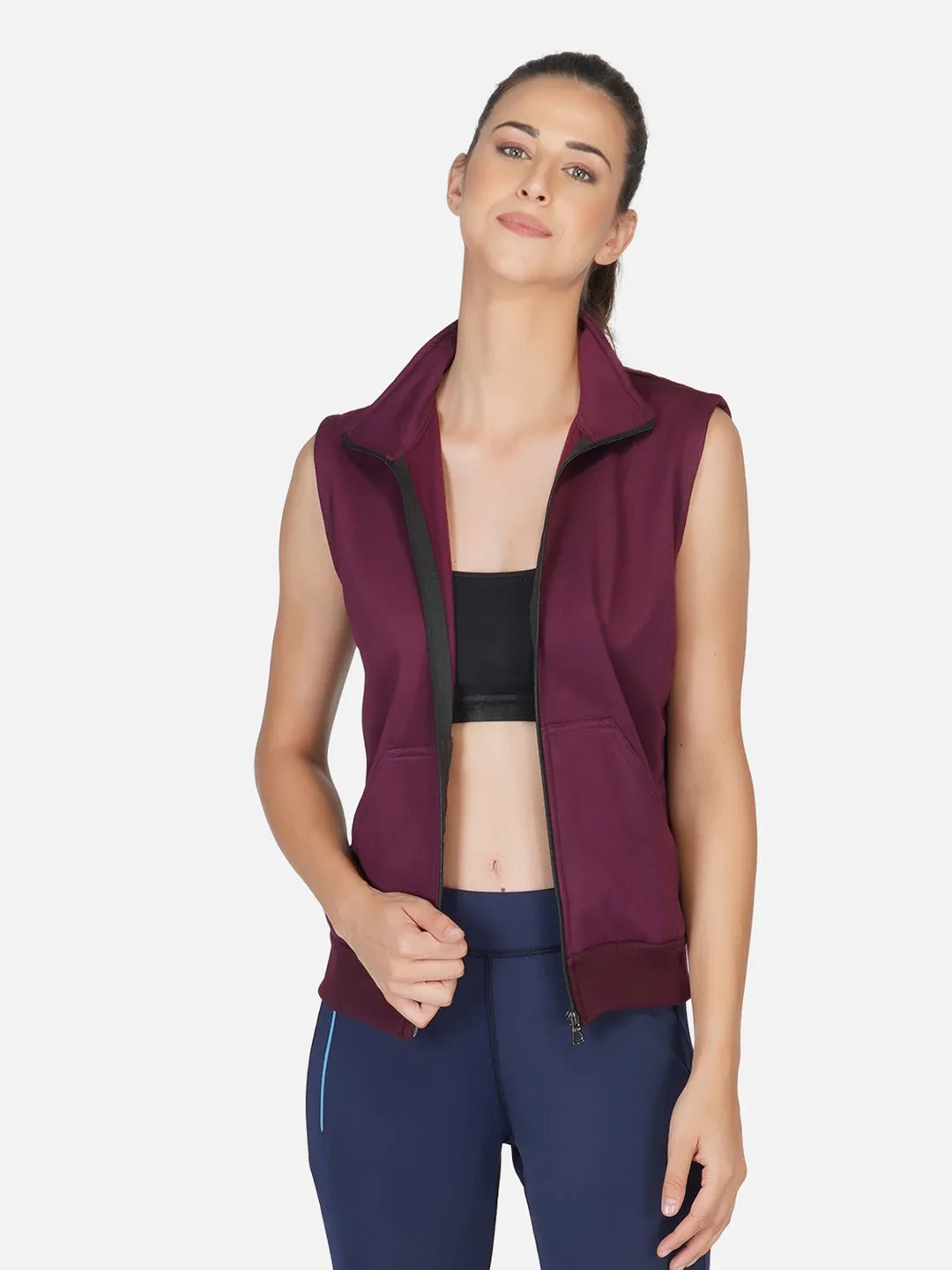 UZARUS Women's Half Sleeves Cotton Fleece Premium Jacket