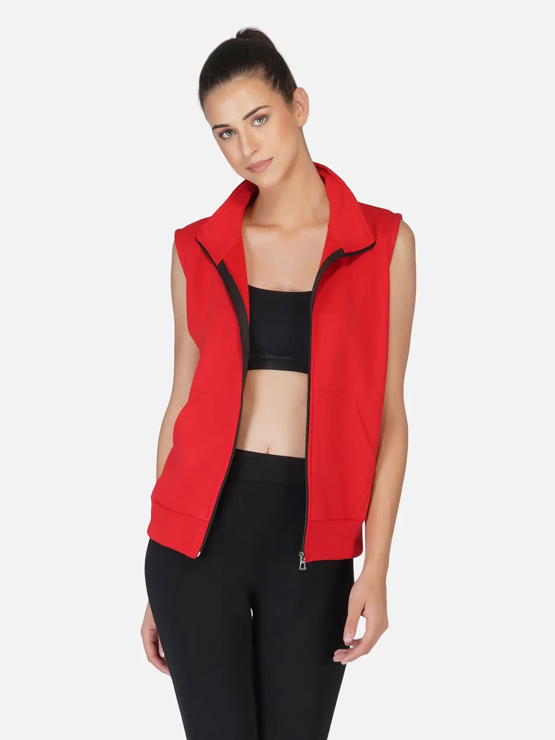 UZARUS Women's Half Sleeves Cotton Fleece Premium Jacket