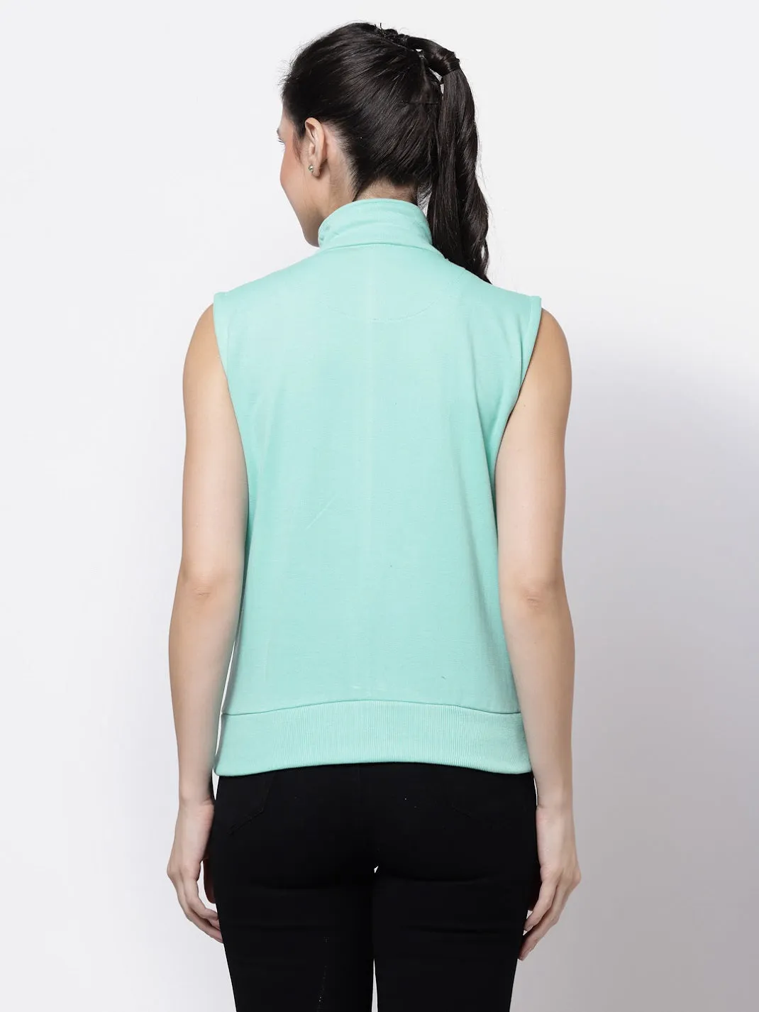 UZARUS Women's Half Sleeves Cotton Fleece Premium Jacket