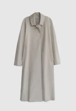 VEDA - Oversized Cotton and Silk Summer Coat in Light Sand