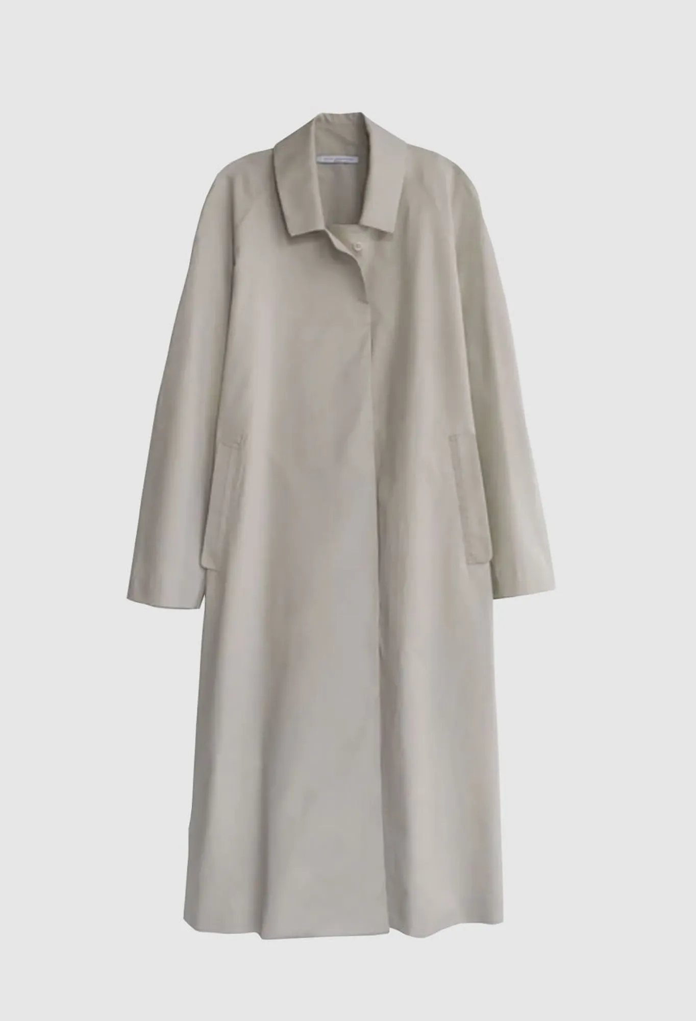 VEDA - Oversized Cotton and Silk Summer Coat in Light Sand
