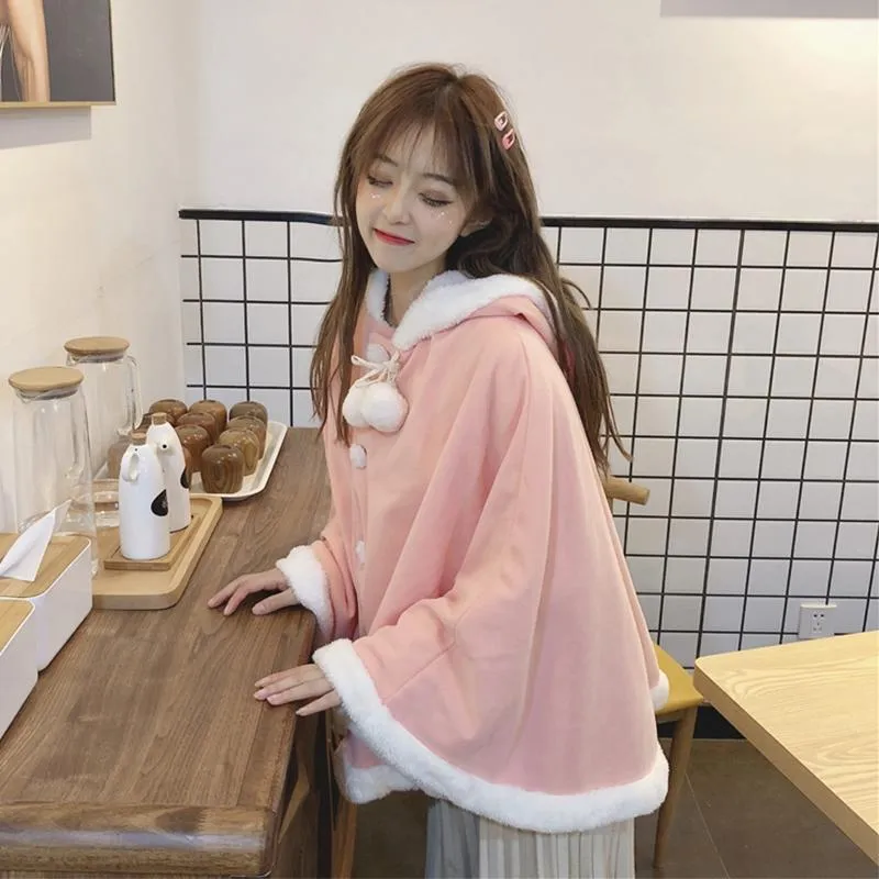 Velvet Hooded Cape Blazer