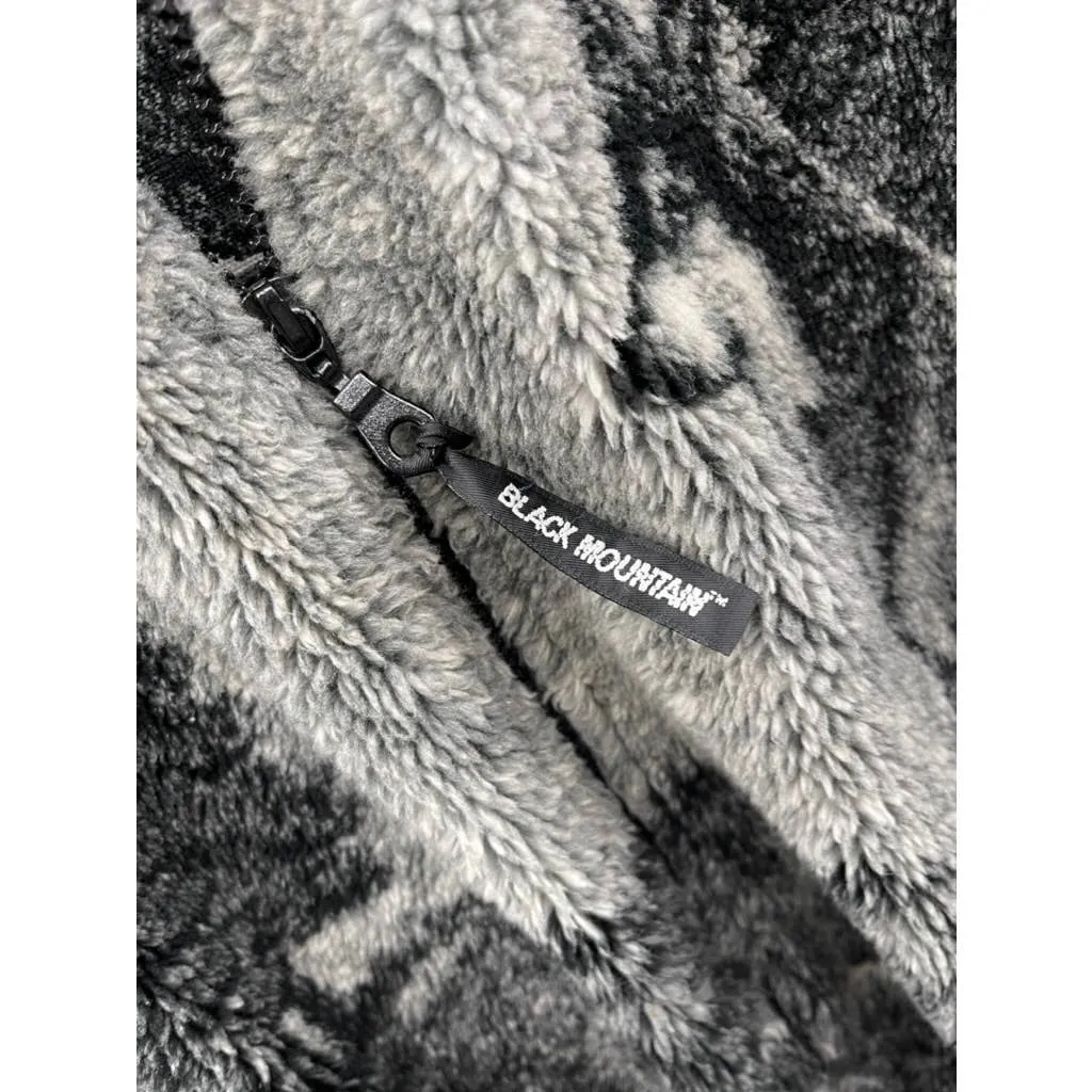 Vintage 1990's Black Mountain Wolf Animal Nature Fleece Zip Up Jacket