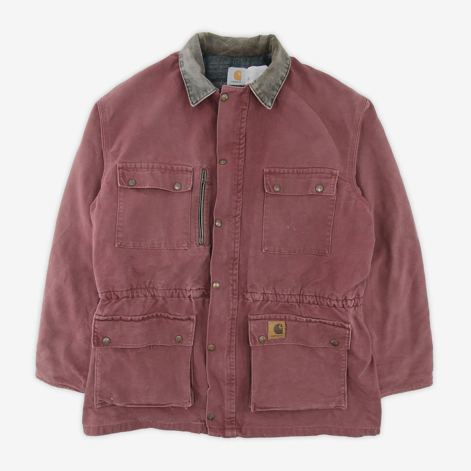 Vintage 90s Carhartt PB1136 (Redwood) Blanket Lined Washed Duck Trail Parka - XL