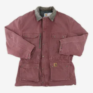 Vintage 90s Carhartt PB1136 (Redwood) Blanket Lined Washed Duck Trail Parka - XL