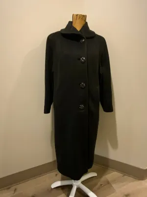 Vintage All Wool Black Full Length Coat