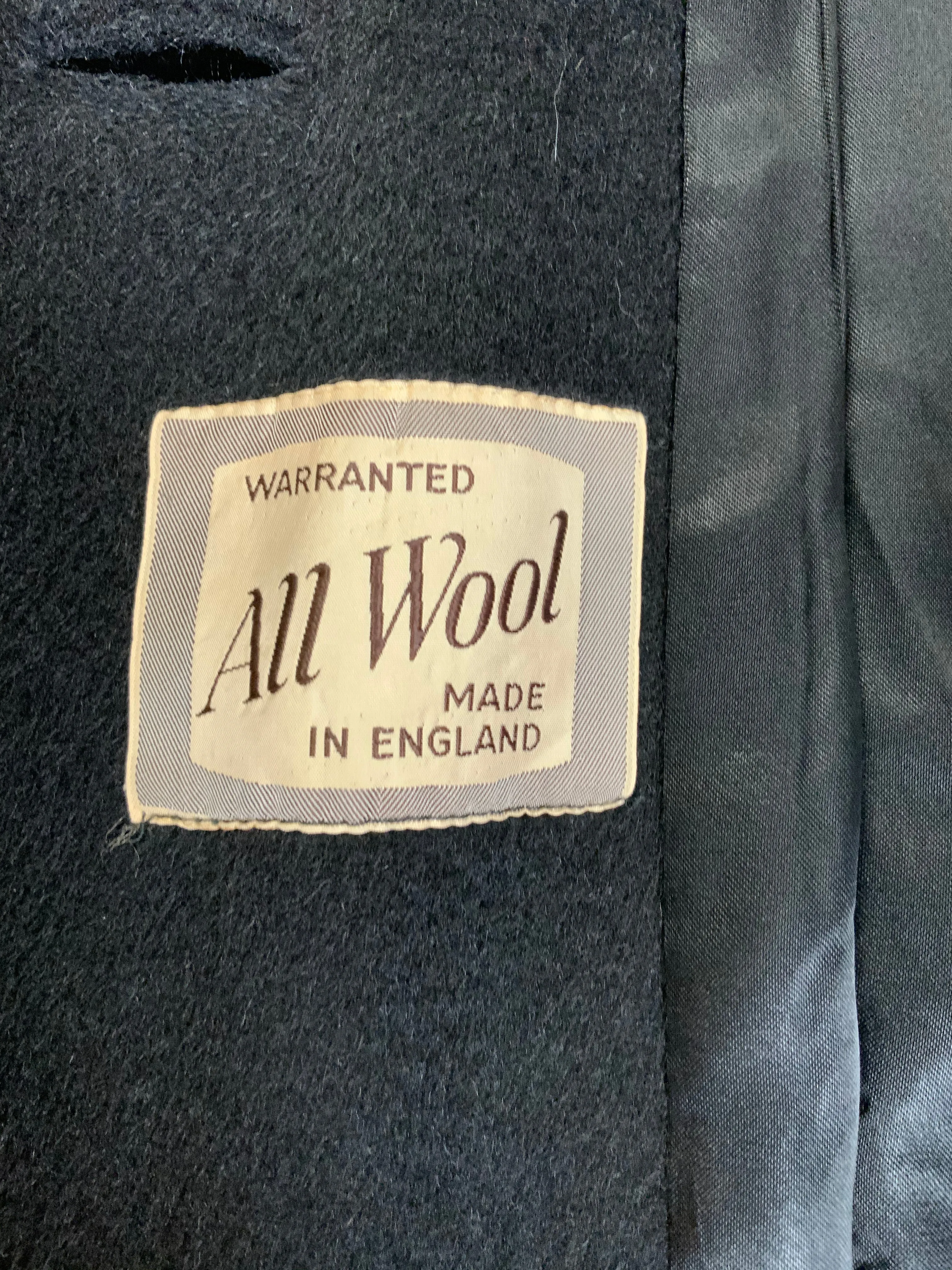 Vintage All Wool Black Full Length Coat
