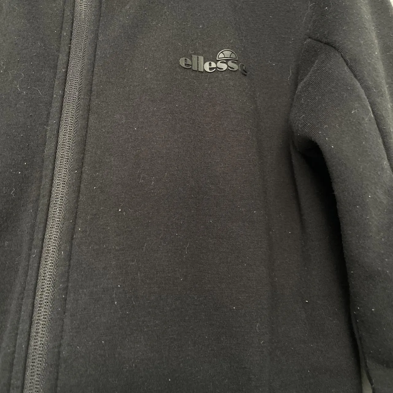 Vintage Ellesse full zip up fleece black hoodie jacket size XS